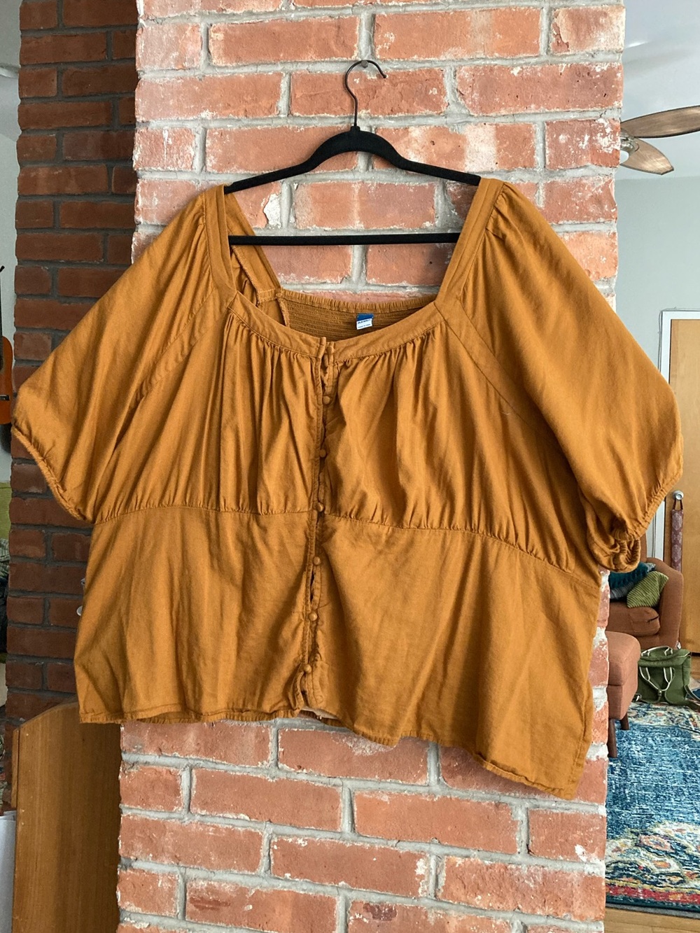 Old Navy Smocked Button-Front Peasant Blouse